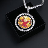 Personalized Double Side Photo Pendant Customized Hip Hop Necklace w/ Gift Box