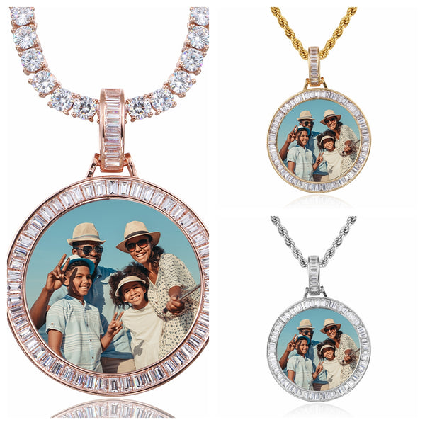 Personalized Breed Diamond Photo Pendant Customized Hip Hop Necklace w/ Gift Box