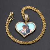 Personalized Photo Heart Pendant Necklace W/ Free Gift Box