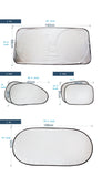 6 PC Folding Jumbo Front Side Rear Car Window Sun Shade Auto Visor Block Cover