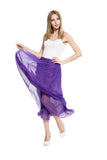 Premium Women Solid Color Chiffon Half Sleeve Lace Dress Skirt