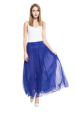 Premium Women Solid Color Chiffon Half Sleeve Lace Dress Skirt