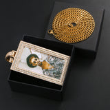 Personalized Big Rectangle Photo Pendant Customized Hip Hop Necklace w/ Gift Box