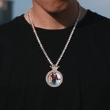 Personalized Crown Photo Pendant Customized Hip Hop Necklace w/ Gift Box
