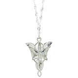 Silver Plated Lord of the Rings Arwen's Evenstar Pendant Necklace Earring