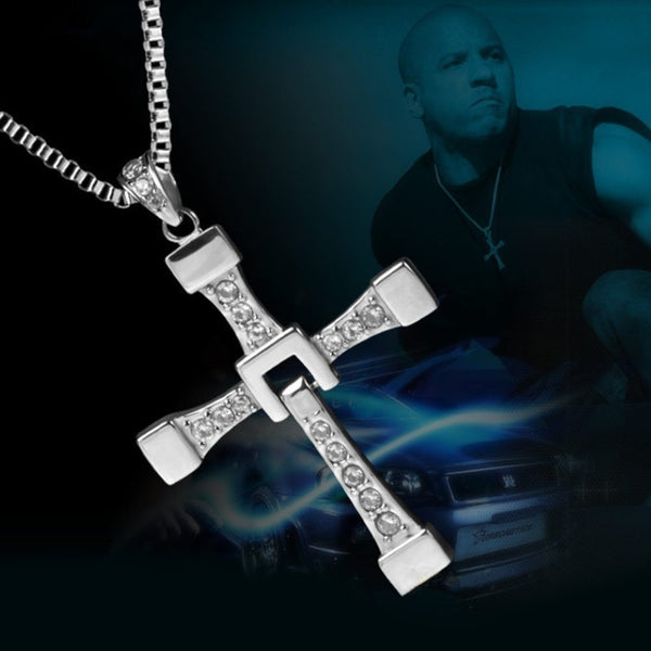 The Fast and the Furious Dominic Toretto's Cross Pendant Necklace,silver