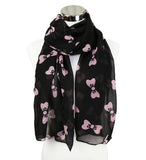 Women Girls Premium Bowknot Pattern Long Shawl Scarf