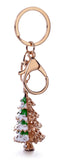 Shiny Crystal Christmas Theme Design Metal Pendant Keychain
