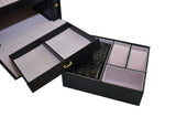Black Leather Jewelry Box Travel Case and Lock