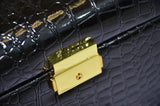 Black Leather Jewelry Box Travel Case and Lock
