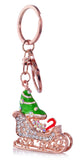 Shiny Crystal Christmas Theme Design Metal Pendant Keychain