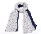 Premium Navy Marine Anchor Print Cotton Scarf