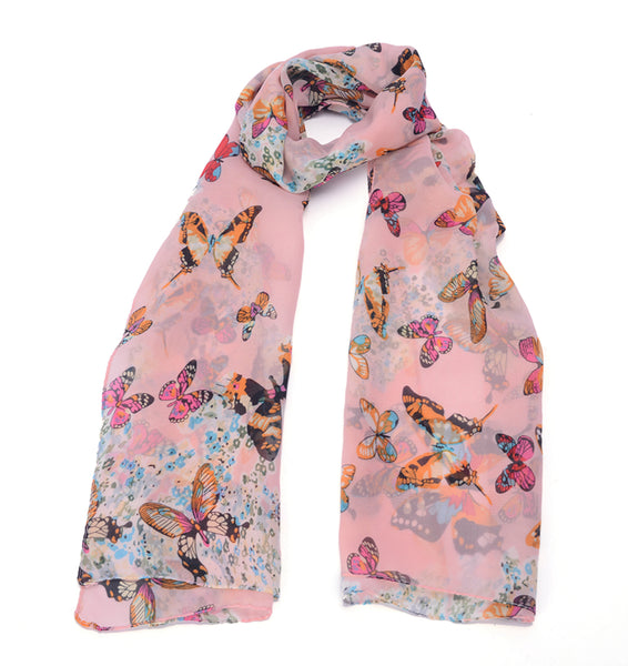 Preimum Colorful Butterfly Floral Long Scarf Shawl