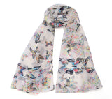 Preimum Colorful Butterfly Floral Long Scarf Shawl