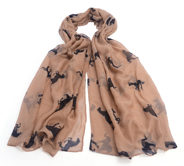 Western Horse Animal Print Cowboy Ranch Wrap Shawl Neckerchief Scarf
