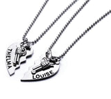 2pcs THELMA LOUISE Pendant Necklaces Guns Heart Friendship Adventure Freedom Best Friends Forever