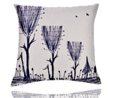18'' X 18'' Premium Abstract Trees Print Cotton Linen Decorative Pillow Cover Cushion Case