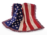 Duplex USA American Flag Cotton Couch Cover Tablecloth Carpet Rug