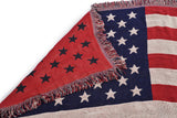 Duplex USA American Flag Cotton Couch Cover Tablecloth Carpet Rug