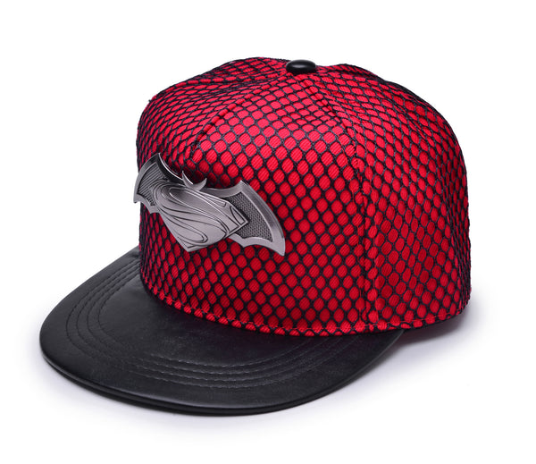 Batman V Superman: Dawn of Justice Metal Symbol Cap w/ Black Mesh Hip-hop Snapback Hat