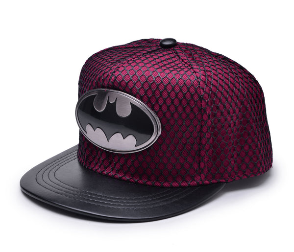 Batman Metal Logo Baseball Cap w/ Black Mesh Hip-hop Snapback Hat
