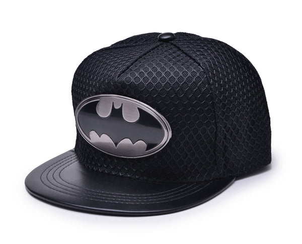 Batman Metal Logo Baseball Cap w/ Black Mesh Hip-hop Snapback Hat