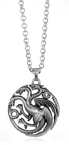 Game of Thrones House Targaryen Sigil Crest Metal Necklace