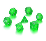 7 Die Polyhedral Role Playing Game Dice Set with Velvet Pouch (Transparent Colors)