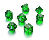 7 Die Polyhedral Role Playing Game Dice Set with Velvet Pouch (Transparent Colors)