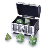 7 Die Polyhedral Role Playing Game Dice Set with Treasure Chest Dice Container (Sparkle Colors)