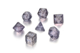 7 Die Polyhedral Role Playing Game Dice Set with Velvet Pouch (Transparent Colors)
