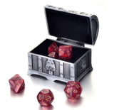 7 Die Polyhedral Role Playing Game Dice Set with Treasure Chest Dice Container