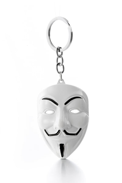 Movie V for Vendetta White Mask Metal Pendant Keychain