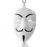 Movie V for Vendetta White Mask Metal Pendant Keychain