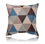 18" Premium Modern Geometry Print Cotton Linen Decorative Pillow Cover Cushion Case