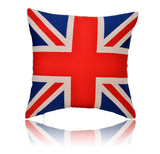 18'' American / British Flag Print Cotton Linen Decorative Pillow Cover Cushion Case