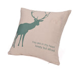 18" Reindeer Print Cotton Linen Decorative Pillow Cover Cushion Case
