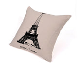 18'' Paris Eiffel Tower Cotton Linen Decorative Pillow Cover Cushion Case