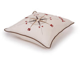 18" Compass Print Cotton Linen Decorative Pillow Cover Cushion