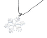 Frozen Inspired Snow Snowflake with Crystal Ice Enchanted Pendant Necklace