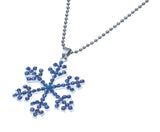 Frozen Inspired Snow Snowflake with Crystal Ice Enchanted Pendant Necklace