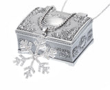 Frozen Inspired Snow Snowflake with Crystal Ice Enchanted Pendant Necklace