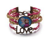 Frozen Infinity Love Leather Strand Bracelet