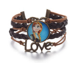 Frozen Infinity Love Leather Strand Bracelet