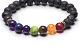 Premium Multicolor Agate Vesicular Basalt Buddha Beads Bracelet