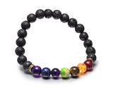 Premium Multicolor Agate Vesicular Basalt Buddha Beads Bracelet