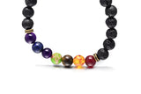 Premium Multicolor Agate Vesicular Basalt Buddha Beads Bracelet