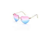 Heart Shape Fade Effect Rimless Style Sunglasses