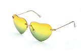 Heart Shape Fade Effect Rimless Style Sunglasses
