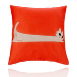 18'' X 18'' Premium Cute Cat Kitten Print Cotton Linen Decorative Pillow Cover Cushion Case